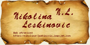 Nikolina Leškinović vizit kartica